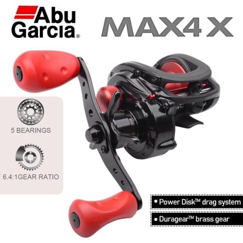 Abu Garcia Baitcasting Fishing Reels MAX4X MAX4STX MAX4X-L MAX4SX-L 5BB Gear Ratio 6.4:1/7.1:1/7.4:1 Metal Spool Casting Reel
