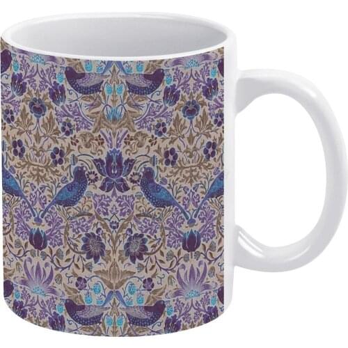 William Morris Strawberry Thief ( Inverted Colours ) White Mug Ceramic Mug Creative Mug William Morris Strawberry Thief Inverted