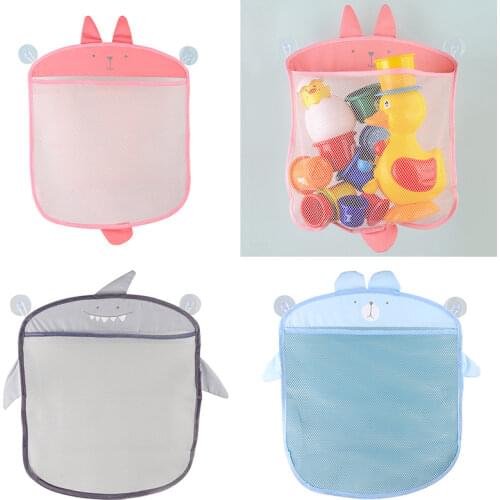 Household Basket Bathroom Organizer Child Bath Toy Net Hanging Bags Folding Mesh Net Storage Bag Home Storage Holder Suction Cup
