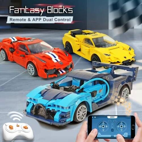 CADA Bricks RC Toys City APP Programming Remote Control Sports Racing Car Model Building Blocks Technical Bricks Gifts for child