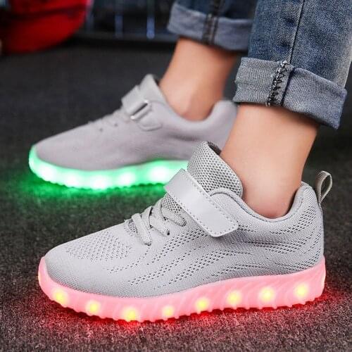 2021 Size 26-37 Kids Luminous Sneakers Casual Glowing Children Lights Shoes Usb Led Slippers For Girls Illuminated Footwear Boys