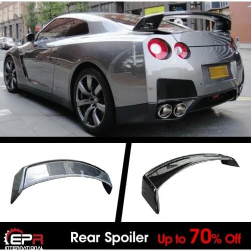 For Nissan R35 GTR MN Style Carbon Glossy Rear Spoiler Wing without base Exterior Body Accessories kit