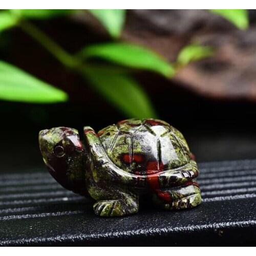 Healing minerals hand carved Turtle Natural dragon blood stone crystal tortoise for gift Small Decoration