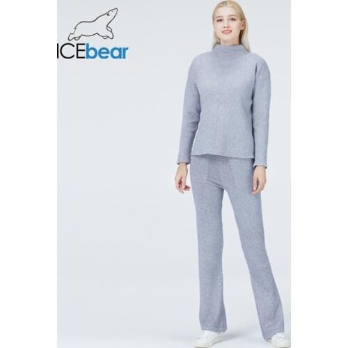 Icebear 2021 fall womens fashion sweater suit casual female outwear high-quality round neck sweater brand clothing NB-2323