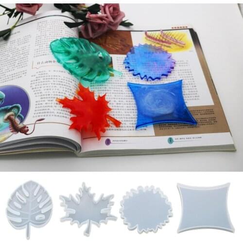 Maple Leaf Rhombus Silicone Molds Palm Epoxy Resin Molds Cup Holder Mat Pad DIY Coasters Mould Chocolate Jewelry Making Tools