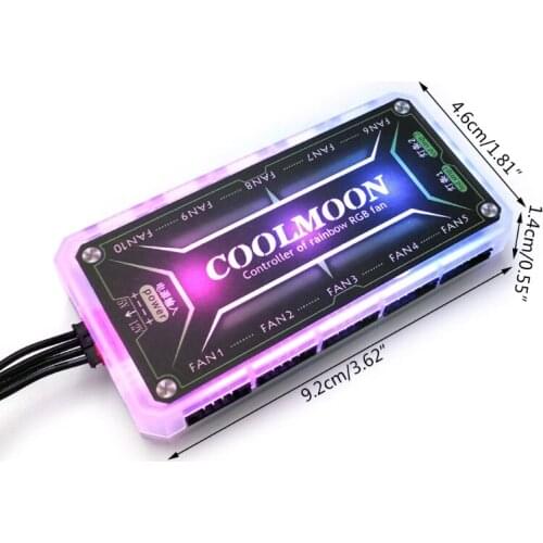 CoolMoon RGB Fan Intelligent Music Controller Motherboard Synchronization Symphony Controller Remote Control with Cable