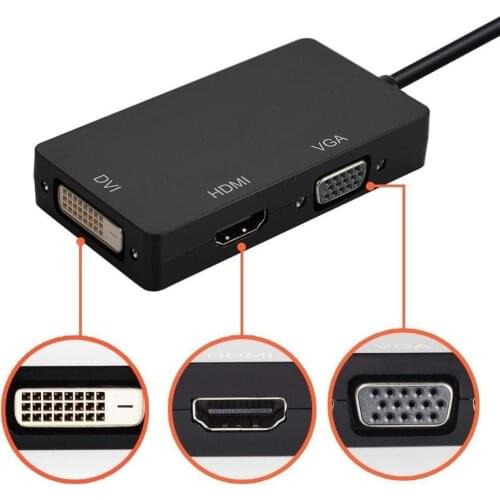 Mini Display Port to DVI VGA HDMI-compatible HD 1080P Thunderbolt Adapter for MacBook Pro / Air HD USB Adapter