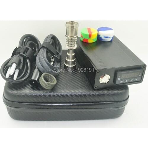 MINI Electric nail Dab nail Zipper Kit 110V/ 220V 100W Heater Coil with Titanium Nail carb cap Dabber Silicon Jars In stock
