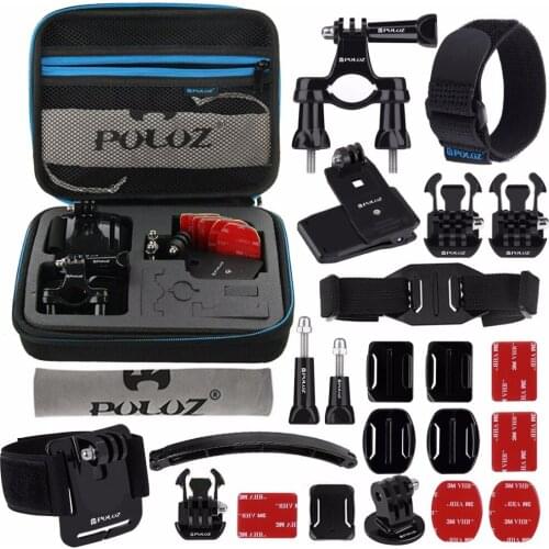24 in 1 Bike Mount Accessories Combo Kits with EVA Case for GoPro HERO7/6 /5 /5 Session /4 Session /4 /3+ /3 /2 /1, Xiaoyi