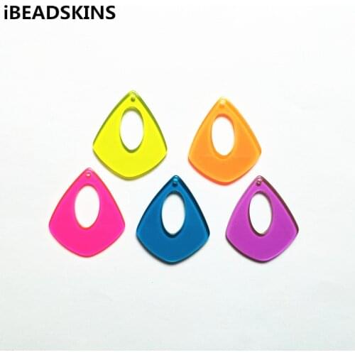 New arrival! 34x29mm 100pcs acrylic Neon effect drop-shape charms for stud earrings/earrings accessories/Earring parts DIY
