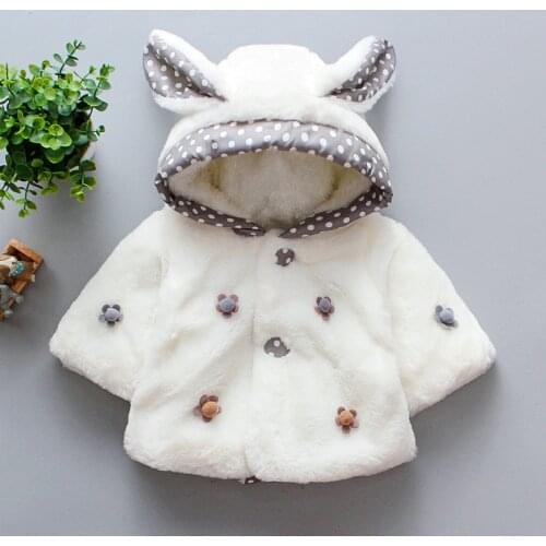 Cute Plush Christmas Princess Coat Kids Jacket Autumn And Winter Warm Infants Snowsuit Children Hooded Outwear Baby Girl Clothes