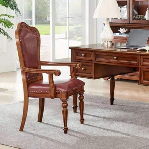 Simple American solid wood book desk and chair combination of European study computer desk study desk office desk