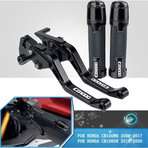 For Honda CB1000R CB 1000R CB1000 R 2008-2020 2019 2018 2017 Motorcycle Adjustable Brake Clutch Levers+Grips Accessories cb1000r