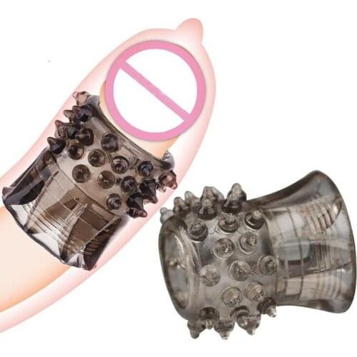 Silicone Dick Sleeve Adult Sex Toys For Men Ribbed Multi Functional Enhancer Extender Delay Ejaculation Cock Ring Toy