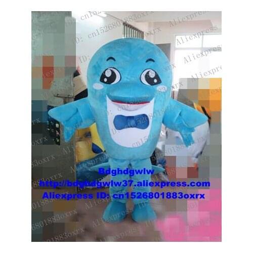 Blue Dolphin Porpoise Sea Hog Delphinids Whale Cetacean Mascot Costume Adult Character Department Store Trade Shows zx1368