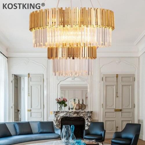 Modern Crystal Chandelier Lighting Fixture Luxury Contemporary Chandeliers Pendant Hanging Light for Home Hotel Restaurant Decor