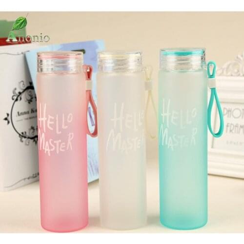 480ml Colorful gradient scrub Glass Cup Scrub Personality Water Bottle Gradient Color Fashion Cup Travel Mug
