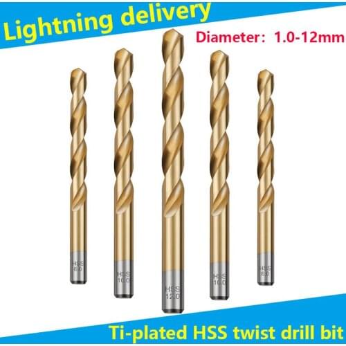 Auger Bit Ti-Plated HSS Twist Drill Straight Shank Rotary Head General Long Metal Aluminum Alloy Steel BitHand Electric Drill