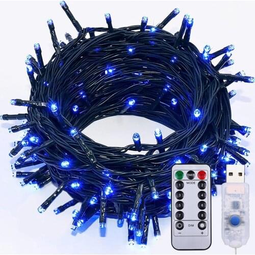 8 Modes Remote Green Wire LED String Light Outdoor Party Holiday Decorations Christmas Tree String Lights Twinkle Fairy Lights