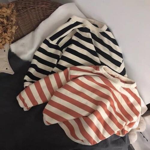 Baby Boys Girls Hoodies Kids Clothes Spring Autumn Children Sweatshirt Striped Long Sleeve Tops Tshirts toddlers