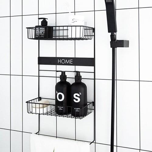 Creative Iron Home Shelf Bathroom Countertop Storage Free Punch Toilet Storage Rack