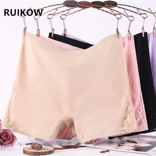 Each Pack Mix 3 Color Anti-Light Panties Shorts Women with Nice Lace Seamless Female Safety Pants XL-6XL Plus Size Boxer Briefs