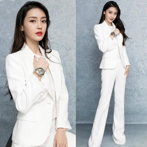 Explosion style fashion suit star same paragraph white early autumn small suit was thin OL temperament suit women blazer set