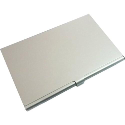 Custom Engraved Business Card Case Metal Aluminum Silver Business Card Holder Customized Logo Promotional Giveaway Gift lin4978