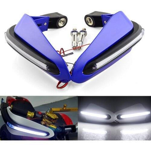 Free shipping Motorcycle Handguard with LED Light Hand Guard Shield Fit Pit Dirt Bike Motocross Enduro Supermoto Racing ATV Quad