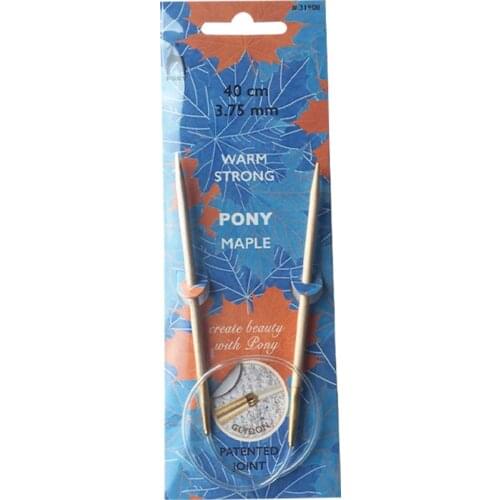 1 Piece Pony Maple 40 cm Fixed Circular Knitting Needle