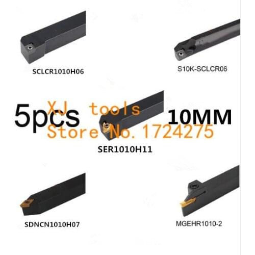 5Pcs/Lot SCLCR1010H06/S10K-SCLCR06/SER1010H11/SDNCN1010H07/MGEHR1010-2 Lathe cutting tool set,CNC turning tool