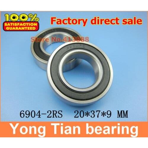 500pcs free shipping The Rubber sealing cover Thin wall deep groove ball bearings 6904-2RS 20*37*9 mm