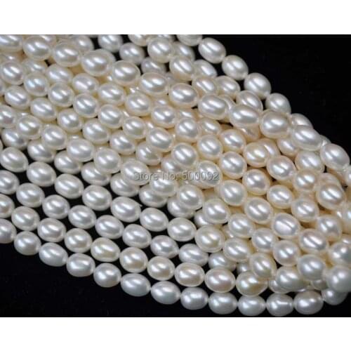 2020 Time-limited Sale Pear Shape Charm Beads Beads For Jewelry Making Aaa Wholesale 2 Strands 6-7mm Freshwater Rice Pearl Lots