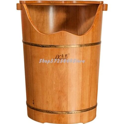Foot Bath Foot Bucket Over Leg Wooden Household Foot Bucket With Cover Deep Bucket Foot Bucket Foot Basin