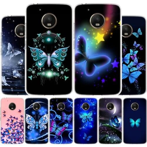 Blue Butterfly Phone Case For Motorola Moto G9 G8 G7 G6 G5 E6 E5 Plus Play Power + One Action Macro Cover Coque Shell