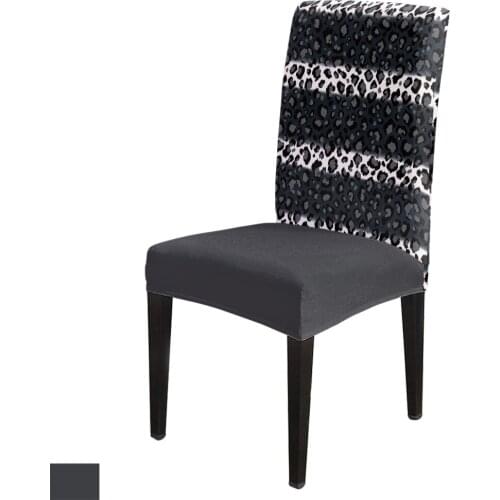 Leopard Black White Striped Print Chair Cover for Dining Room Table Cover Chair Covers Chairs for Kitchen Tablecloth Home Decor
