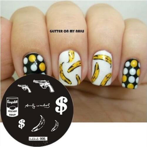 Dollars Vegetable Soup Banana Gun Nail Art Stamp Template Image Plate hehe008, Free shipping