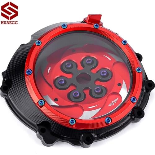 Motor CNC Racing Clear Clutch Cover & Spring Retainer R for BMW S1000RR S1000R S1000XR HP4 Waterproof Solid Billet Accessories