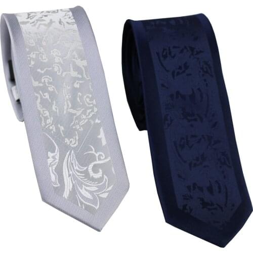 Coachella Ties Border Animals Pattern Necktie Jacquard Woven Men Skinny Tie 6CM