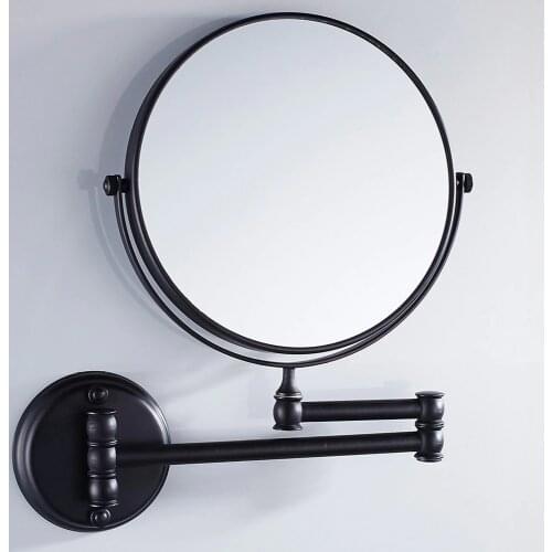 8-Inch Brass Bathroom Vanity Mirror folding Wall Mounted Folding Makeup Double Side Magnification Mirror Antique Style Black