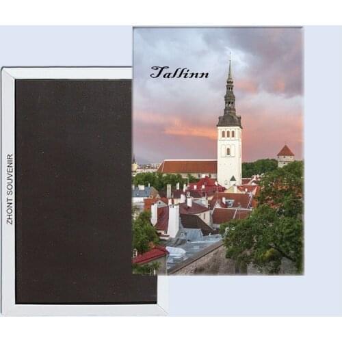 Tallinn St. Johns church, Estonia tourist souvenirs, Magnetic refrigerator magnet, Family decoration, Rectangle 78*54mm