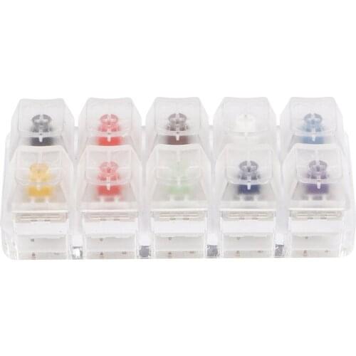 10 Key Testing Tool Kailh Box Switches Keyboard Tester Kit Clear Keycaps Sampler PCB Mechanical Keyboard