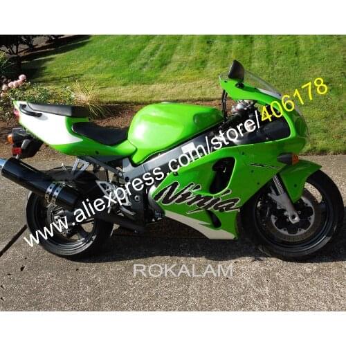 Free Custom Green White Black For Kawasaki ZX7R 96 97 98 99 00 01 02 03 ZX 7R ZX636 ZX-7R 96-03 ABS Fairing Kit