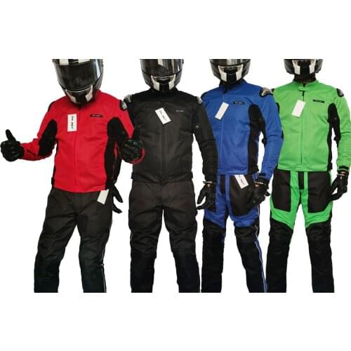Motorcycle riding suit set mens motorcycle racing anti-fall clothing warm breathable slim jacket and pants