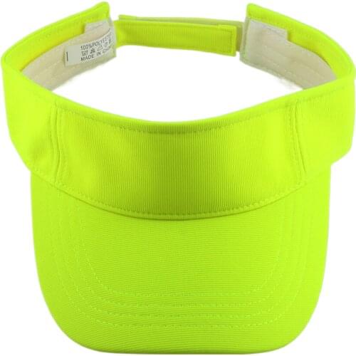 Bright Vibrant Neon Yellow Orange Sun Visor Cap Summer Hat Plain Blank Visors for Women Men Golf Jogging Running