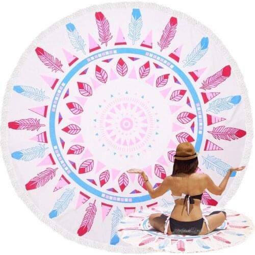 Lychee Tassel Printed Round Beach Towel Microfibre Beach Towel Wearable Soft Towel Beach Accessories