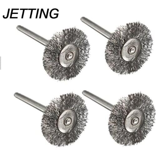 JETTING 10pcs/lot T-Shape Mini Steel Wire Wheel Brushes Cleaning Practical Abrasive Tools Clean For Rotary Tools