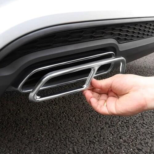 Car Tail Throat Pipe Modified Cover For Audi A6 C7 16-18 stainless steel Car Exhaust Tail Pipes Decoration Frame Car Accessories