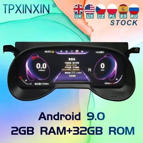 For Toyota Rav4 2019 2020 Android 9 Car Ditigal Cluster LCD Dashboard Instrument Panel Multifunctional Multimedia Player