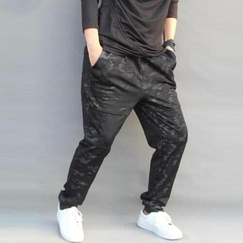 2020 New High Quality Men Casual Harem Pants Joggers Camouflage Fleece Warm Loose Trousers Men Korean Bottoms Big Size 5XL 6XL